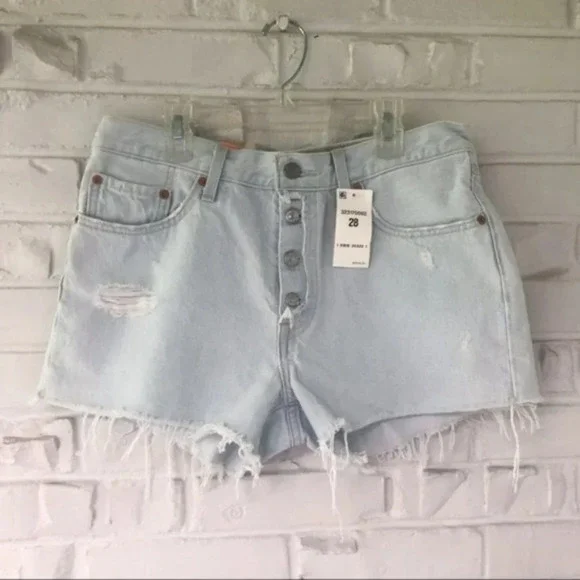 Levi’s 501 High Rise Cutoff Denim Shorts NWT - Picture 3 of 12